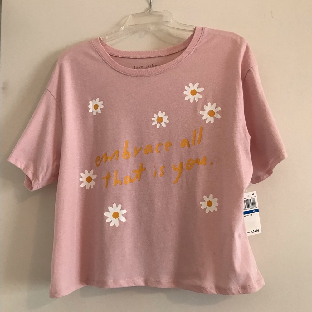 NWT Love Tribe cropped tee XL